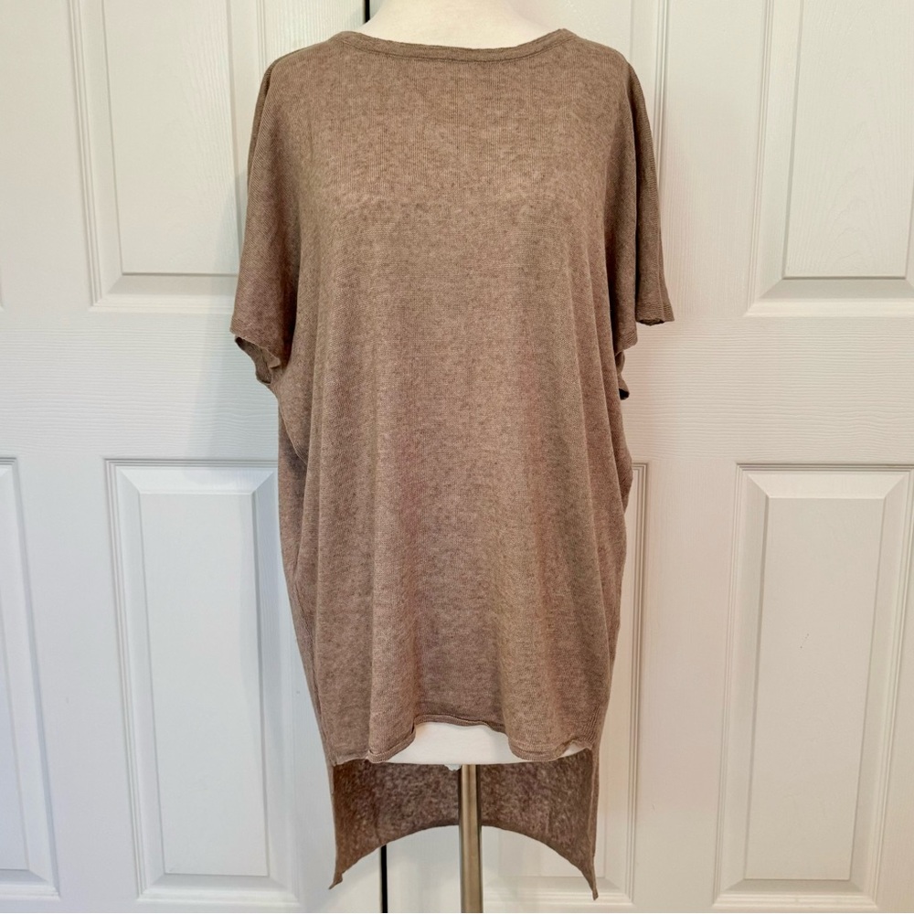ITALIAN TUNIC SWEATER LIGHT BROWN ONE SIZE FITS MOST